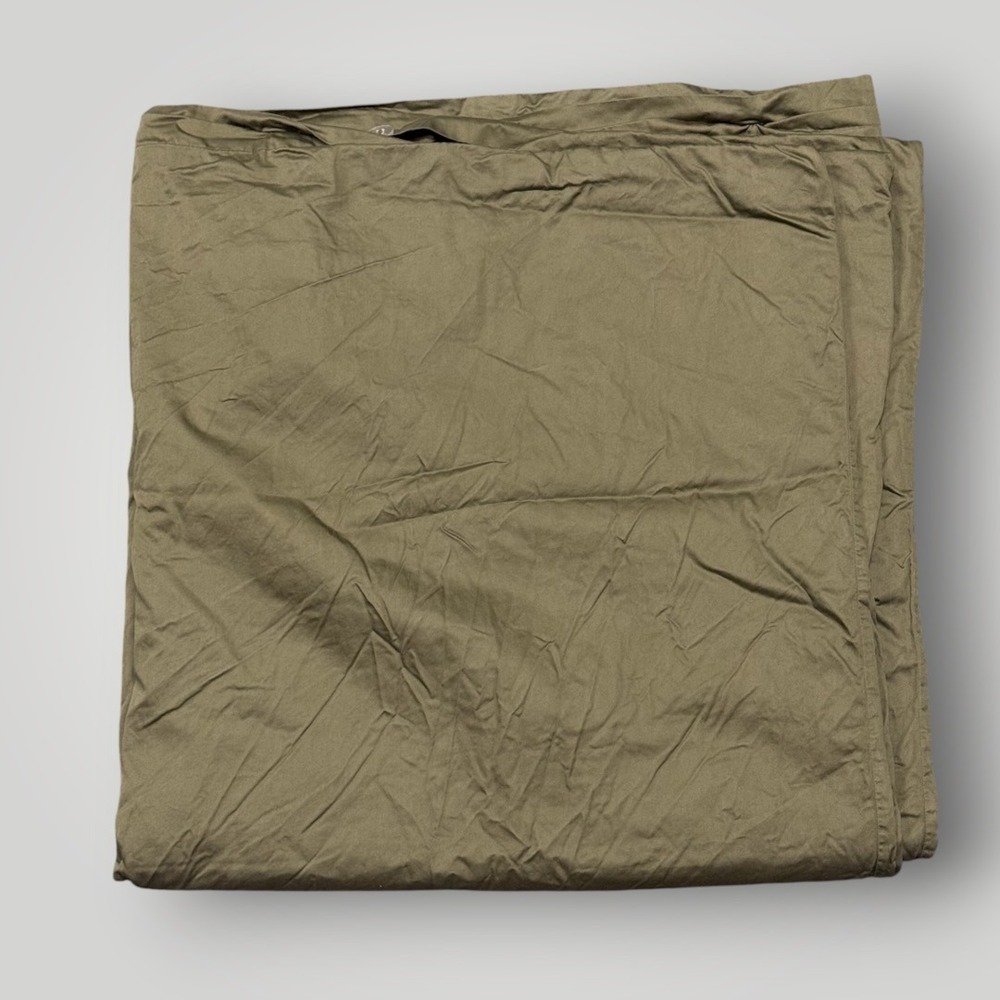 Brooklinen Olive Green Sateen 100% Cotton Duvet Cover Full Queen